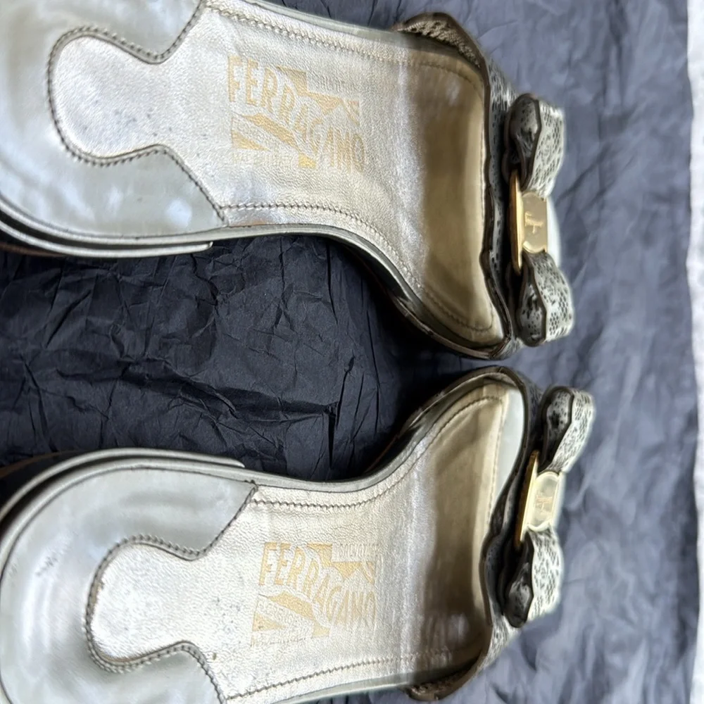 Salvatore Ferragamo Silver / Gold  Sandals - Picture 5 of 11